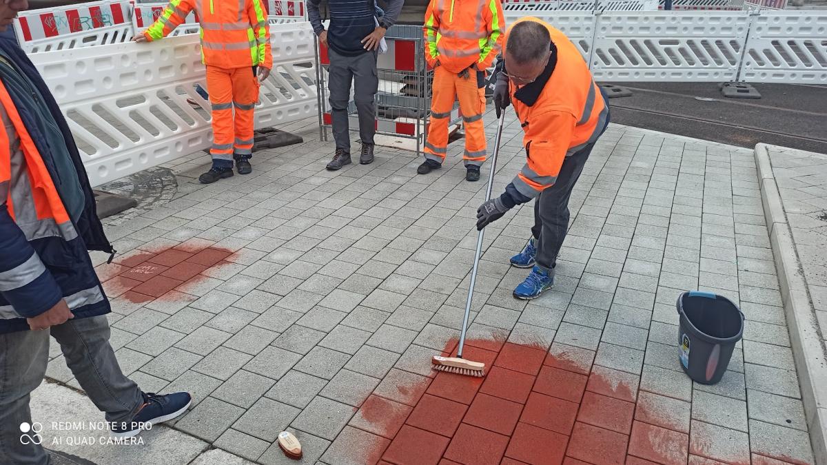 TBK-Steinlasur für ein Fahrradweg